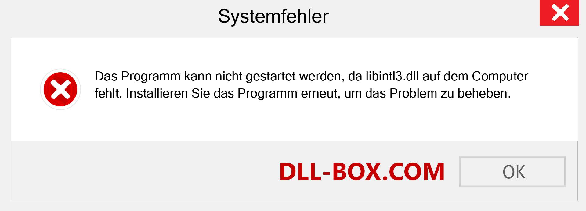 libintl3.dll-Datei fehlt?. Download für Windows 7, 8, 10 - Fix libintl3 dll Missing Error unter Windows, Fotos, Bildern